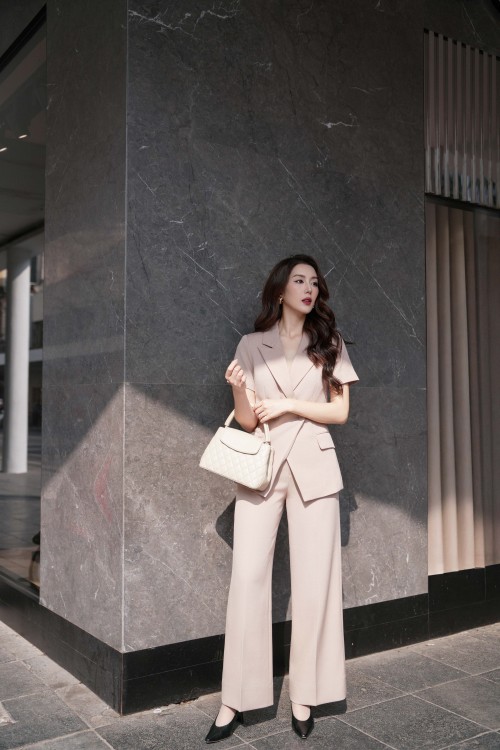 Sixdo Light Mauve Woven Loose Pants